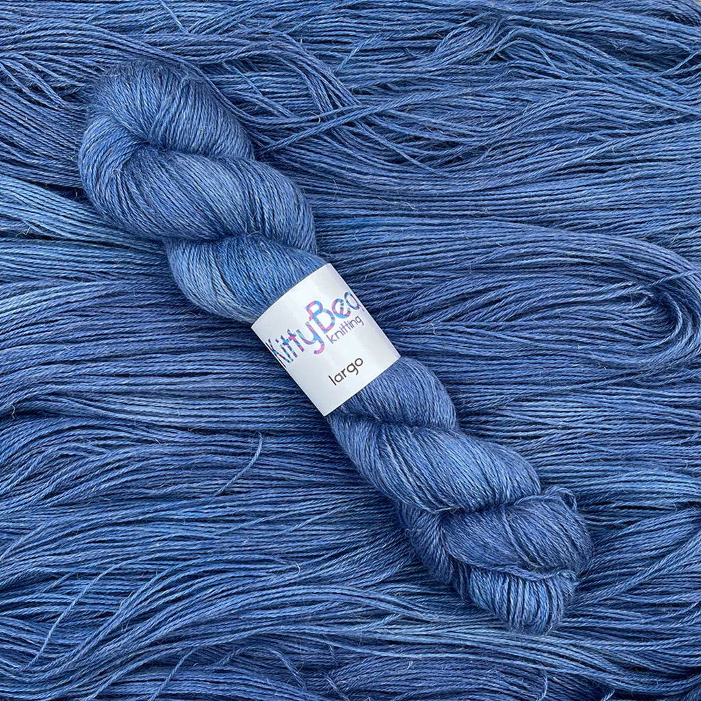 Largo - Alpaca, Linen, Silk Fingering Weight Yarn - Hand-Dyed Skeins