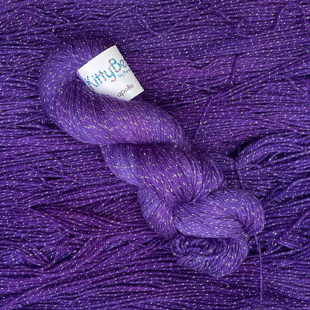 Apollo - Superwash Merino Nylon Lurex - KittyBea by the Sea - Hand-Dyed Knitting Crochet Yarn