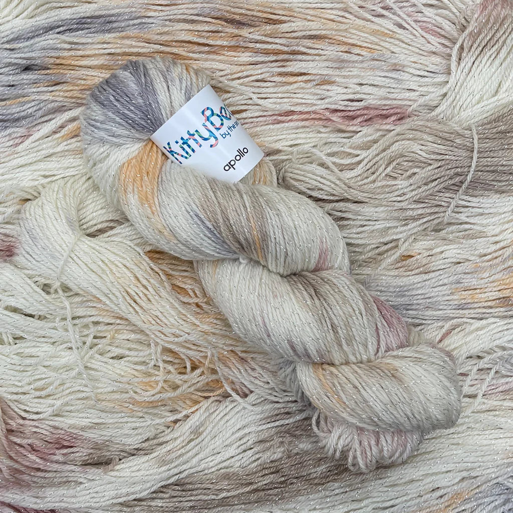 Apollo - Superwash Merino Nylon Lurex - KittyBea by the Sea - Hand-Dyed Knitting Crochet Yarn