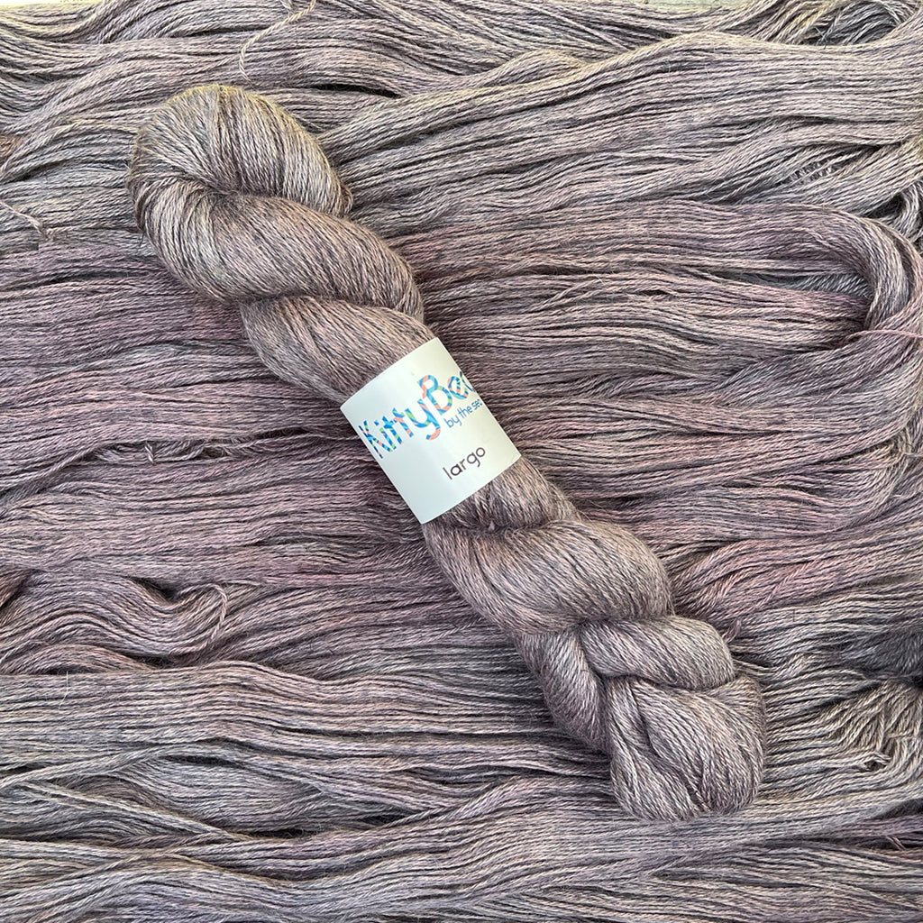 Largo - Alpaca, Linen, Silk Fingering Weight Yarn - Hand-Dyed Skeins