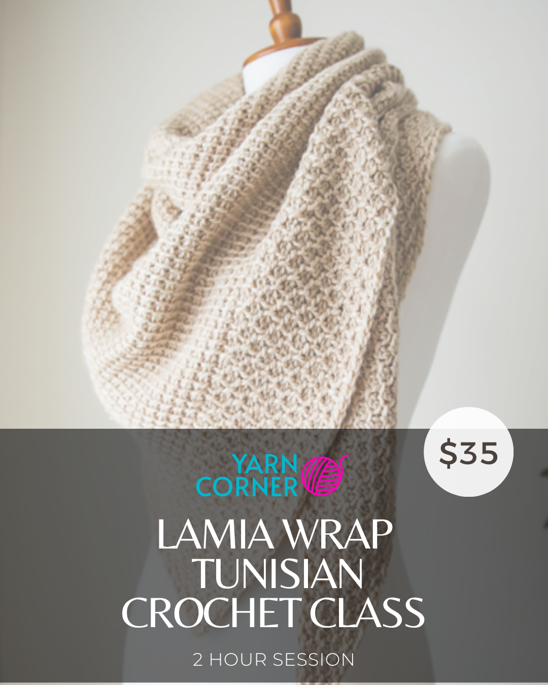 Lamia Wrap (Tunisian Crochet)