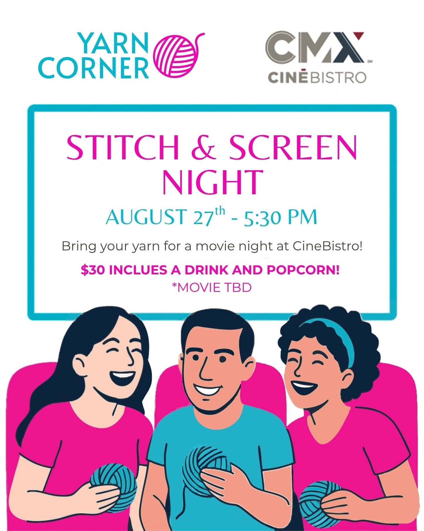 Stitch and Screen - Movie Night at CineBistro!