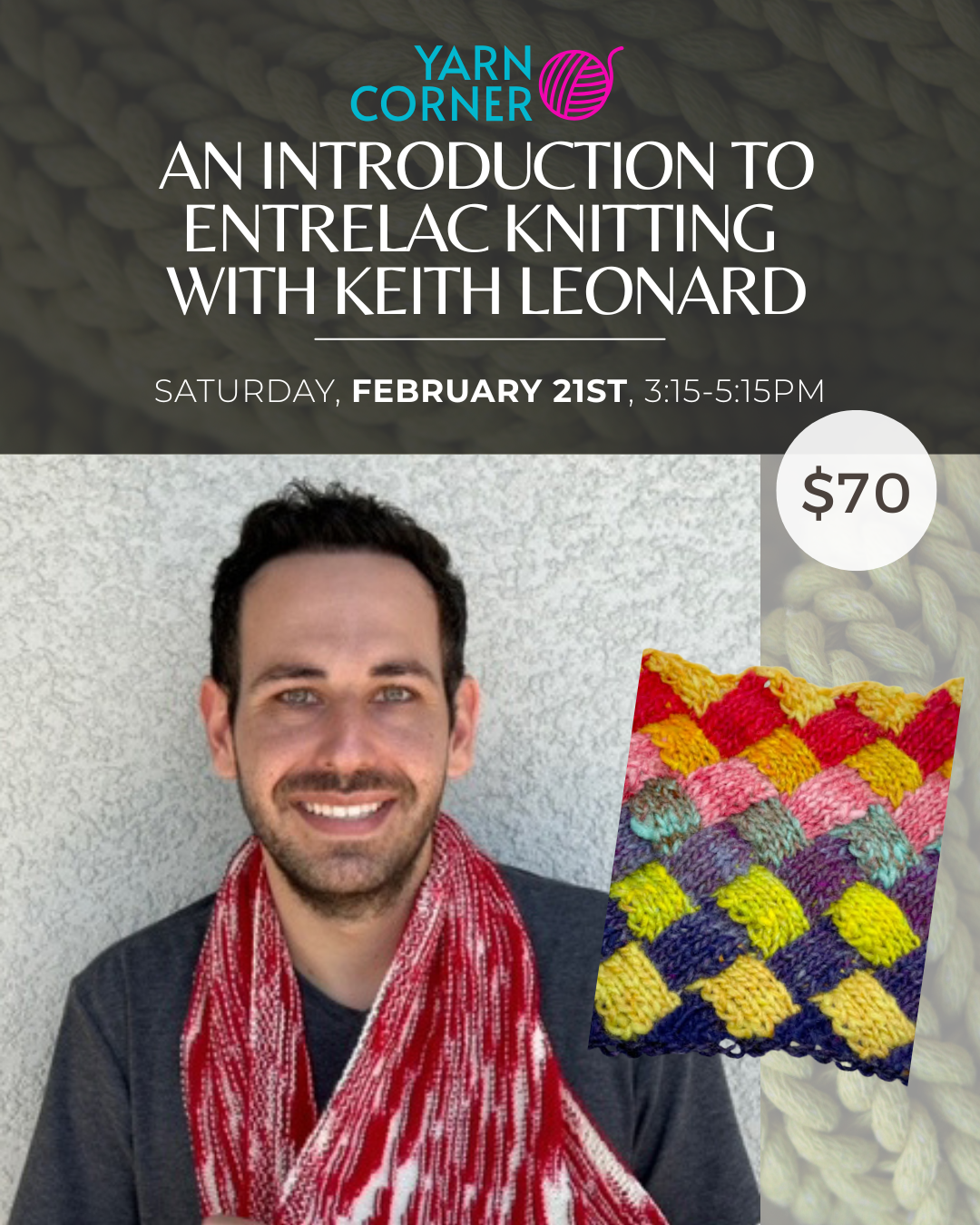 Square Dance on the Needles – An Introduction to Entrelac Knitting with Keith Leonard
