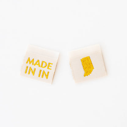 Made in My State Gold Woven Labels